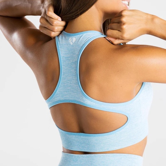 women’s best move bra in light blue marl - Picture 3 of 5